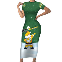 Merry Hitsmas Christmas Yall Christmas Short Sleeve Bodycon Dress Xmas Holiday Patterns - Wonder Print Shop