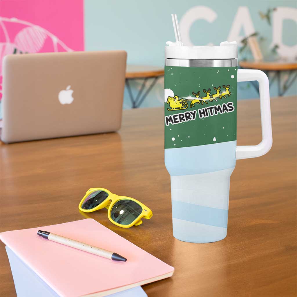 Merry Hitsmas Christmas Yall Christmas Tumbler With Handle Xmas Holiday Patterns - Wonder Print Shop