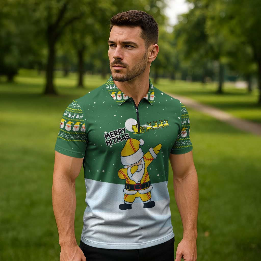 Merry Hitsmas Christmas Yall Christmas Zipper Polo Shirt Xmas Holiday Patterns - Wonder Print Shop
