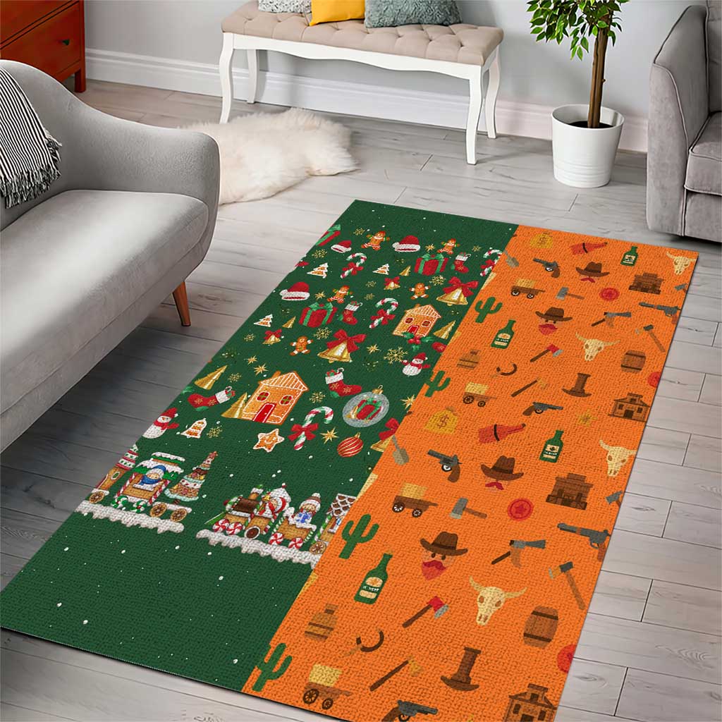 Merry Kiss My Texas Christmas Area Rug Xmas Holiday Patterns - Wonder Print Shop