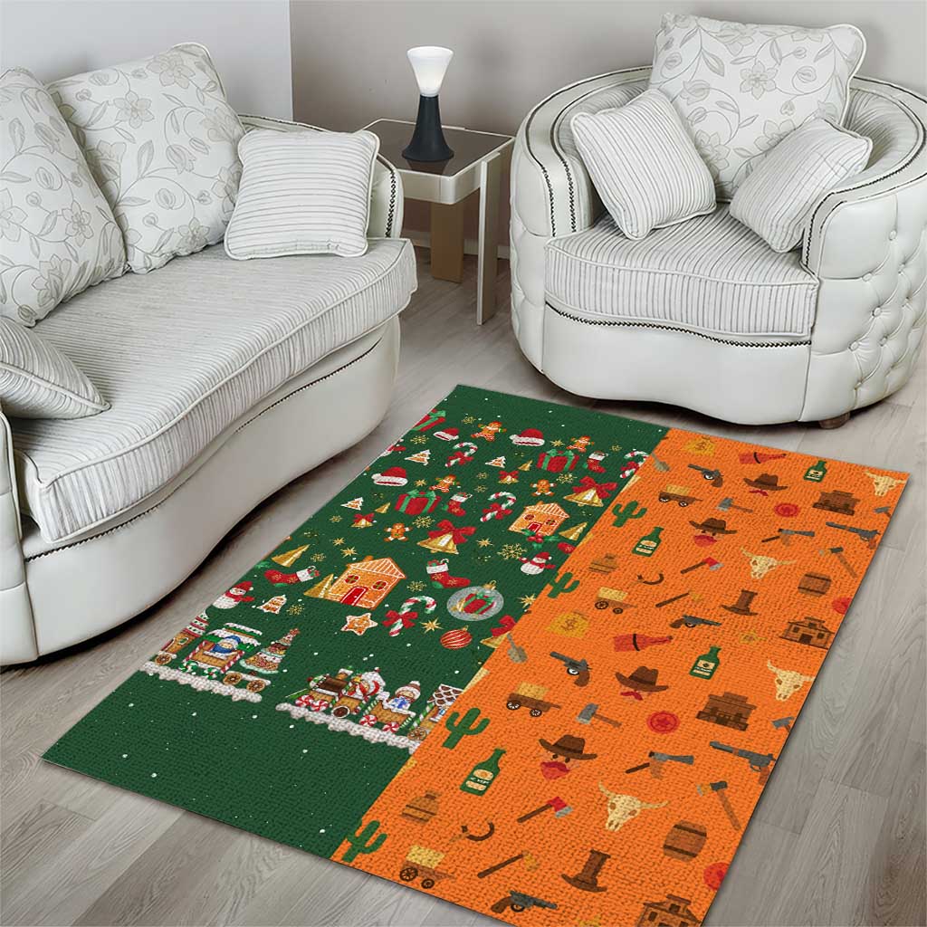 Merry Kiss My Texas Christmas Area Rug Xmas Holiday Patterns - Wonder Print Shop