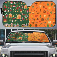 Merry Kiss My Texas Christmas Auto Sun Shade Xmas Holiday Patterns - Wonder Print Shop