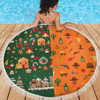 Merry Kiss My Texas Christmas Beach Blanket Xmas Holiday Patterns - Wonder Print Shop