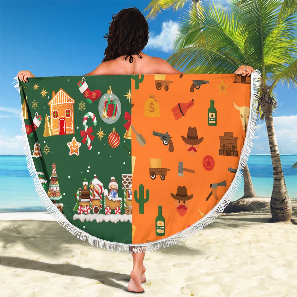 Merry Kiss My Texas Christmas Beach Blanket Xmas Holiday Patterns - Wonder Print Shop