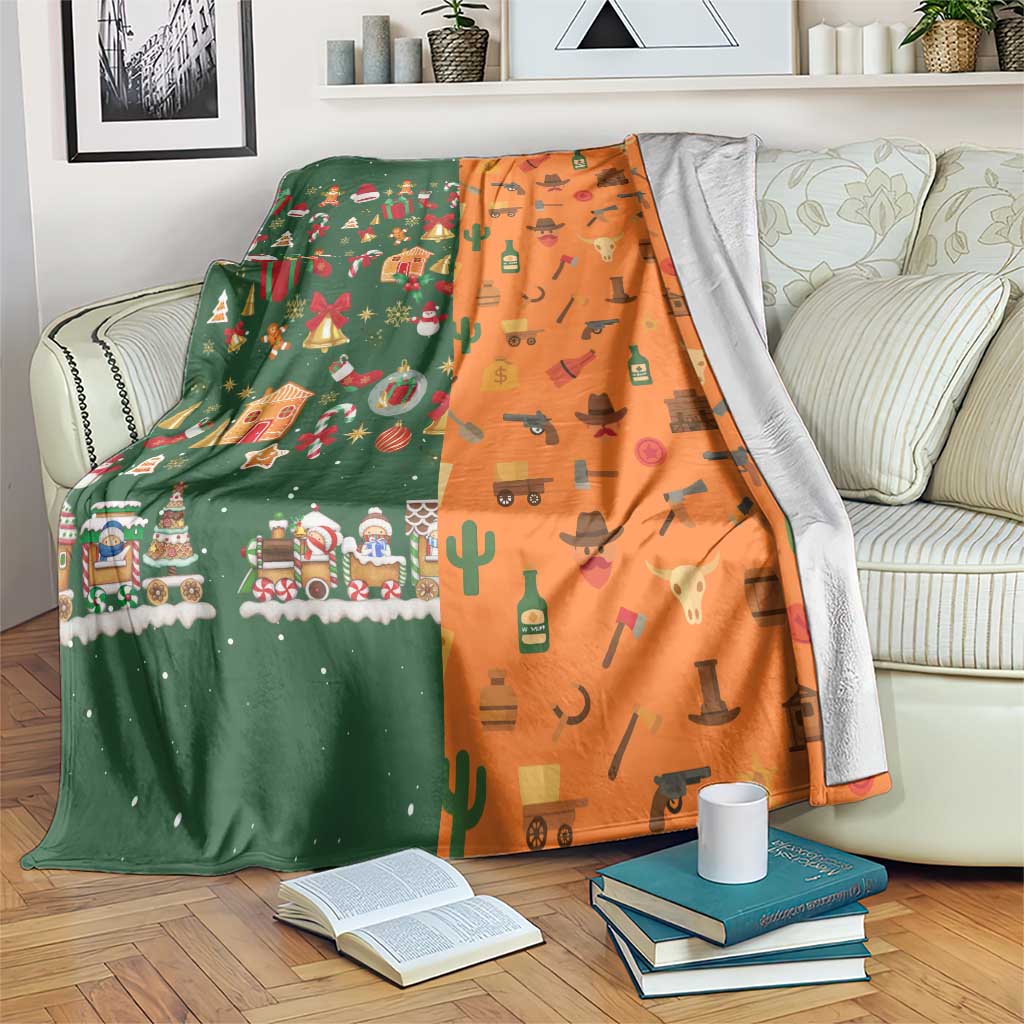 Merry Kiss My Texas Christmas Blanket Xmas Holiday Patterns - Wonder Print Shop