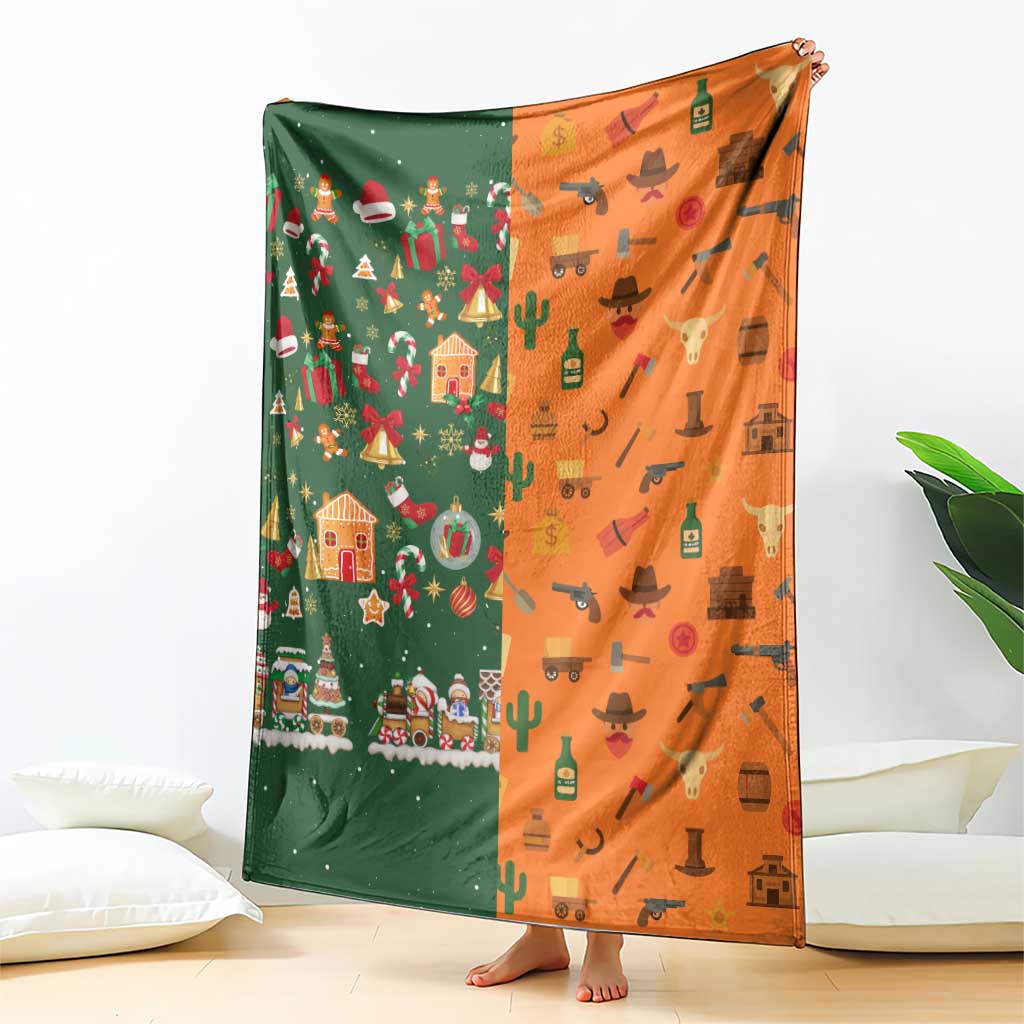 Merry Kiss My Texas Christmas Blanket Xmas Holiday Patterns - Wonder Print Shop