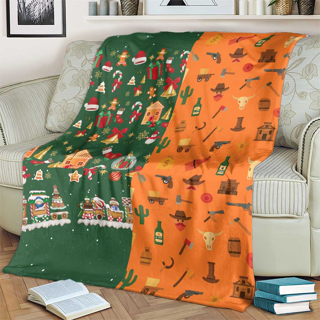 Merry Kiss My Texas Christmas Blanket Xmas Holiday Patterns - Wonder Print Shop