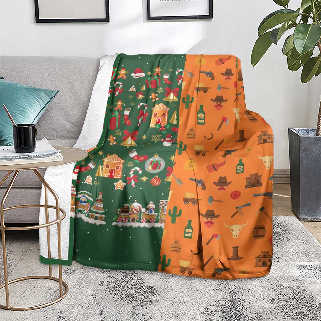 Merry Kiss My Texas Christmas Blanket Xmas Holiday Patterns - Wonder Print Shop