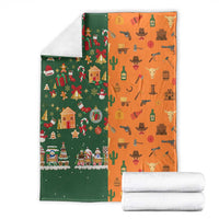 Merry Kiss My Texas Christmas Blanket Xmas Holiday Patterns - Wonder Print Shop