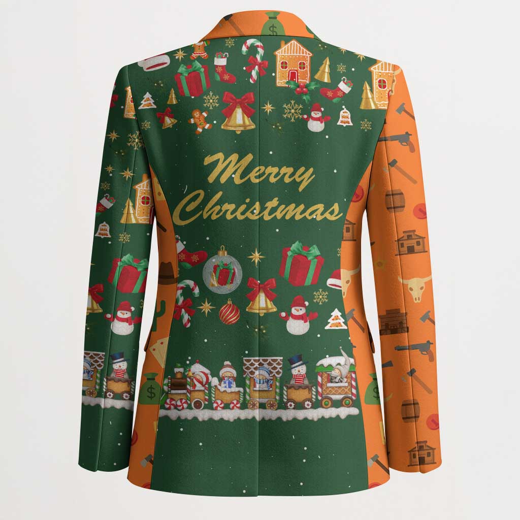 Merry Kiss My Texas Christmas Blazer Xmas Holiday Patterns - Wonder Print Shop
