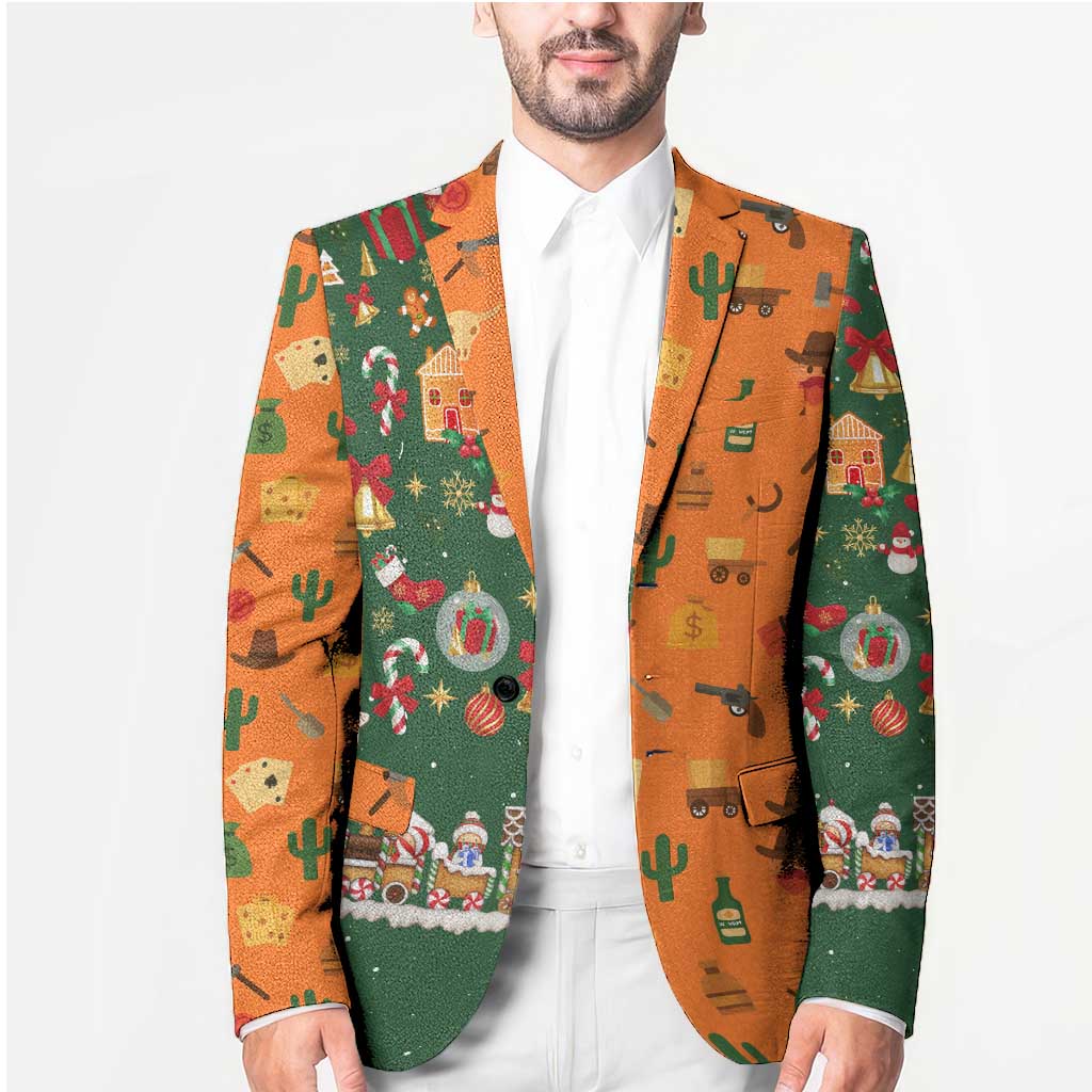 Merry Kiss My Texas Christmas Blazer Xmas Holiday Patterns - Wonder Print Shop