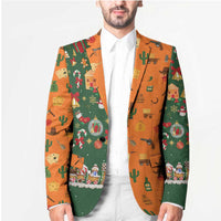 Merry Kiss My Texas Christmas Blazer Xmas Holiday Patterns - Wonder Print Shop