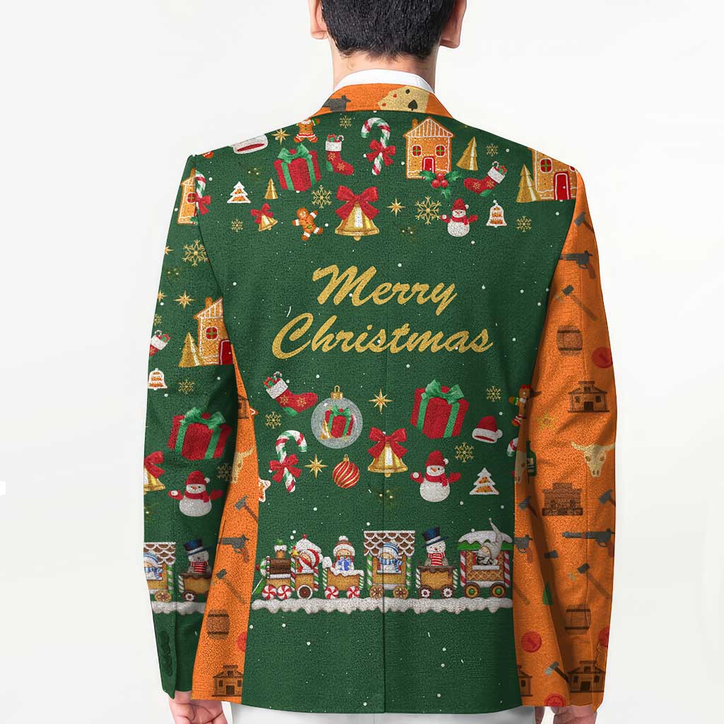 Merry Kiss My Texas Christmas Blazer Xmas Holiday Patterns - Wonder Print Shop