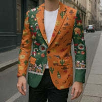 Merry Kiss My Texas Christmas Blazer Xmas Holiday Patterns - Wonder Print Shop