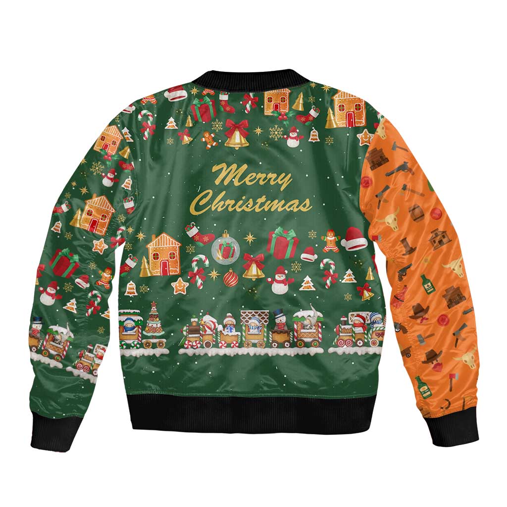 Merry Kiss My Texas Christmas Bomber Jacket Xmas Holiday Patterns - Wonder Print Shop