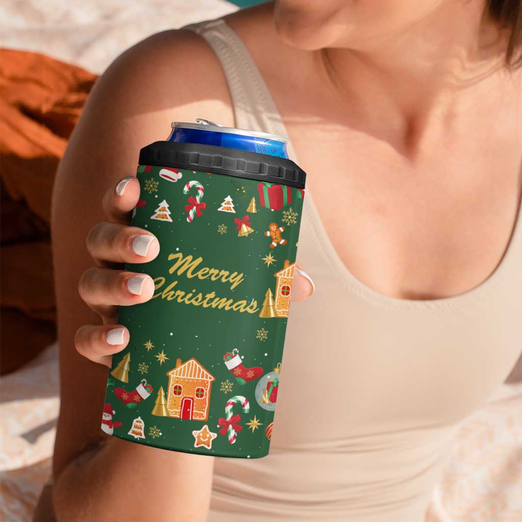 Merry Kiss My Texas Christmas 4 in 1 Can Cooler Tumbler Xmas Holiday Patterns - Wonder Print Shop