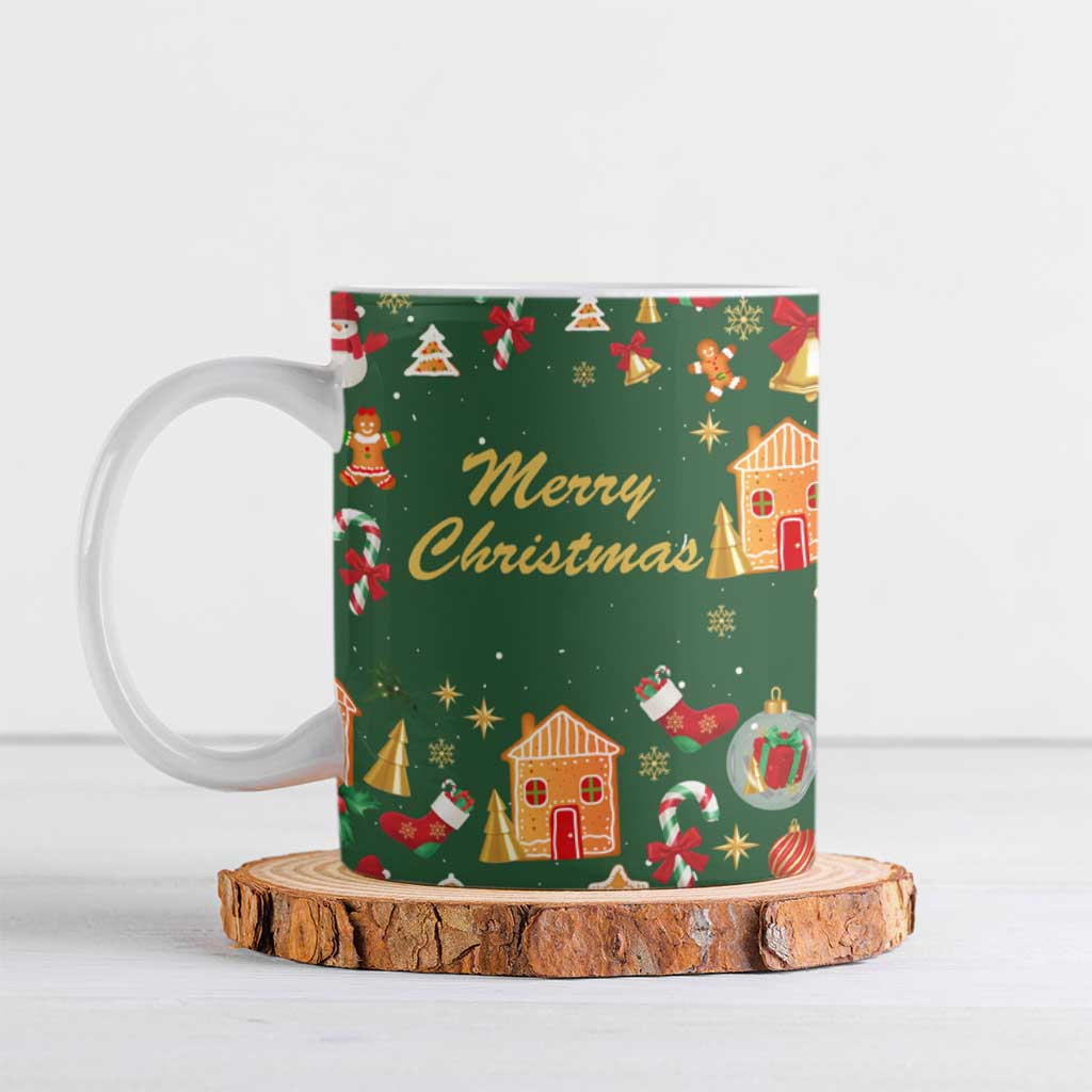 Merry Kiss My Texas Christmas Ceramic Mug Xmas Holiday Patterns - Wonder Print Shop
