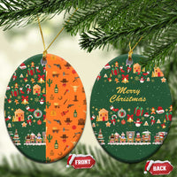 Merry Kiss My Texas Christmas Ceramic Ornament Xmas Holiday Patterns - Wonder Print Shop