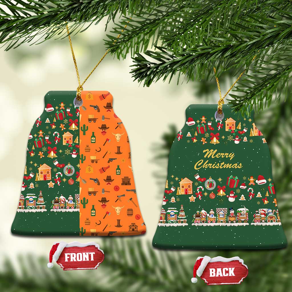 Merry Kiss My Texas Christmas Ceramic Ornament Xmas Holiday Patterns - Wonder Print Shop