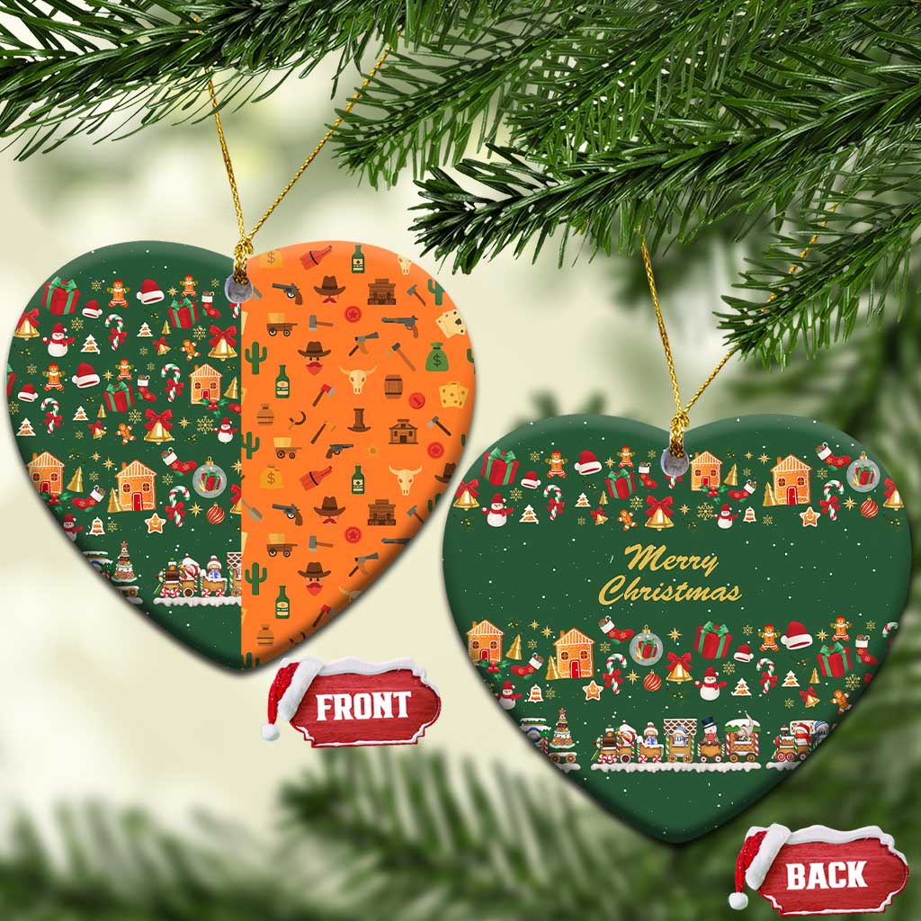 Merry Kiss My Texas Christmas Ceramic Ornament Xmas Holiday Patterns - Wonder Print Shop