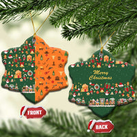 Merry Kiss My Texas Christmas Ceramic Ornament Xmas Holiday Patterns - Wonder Print Shop