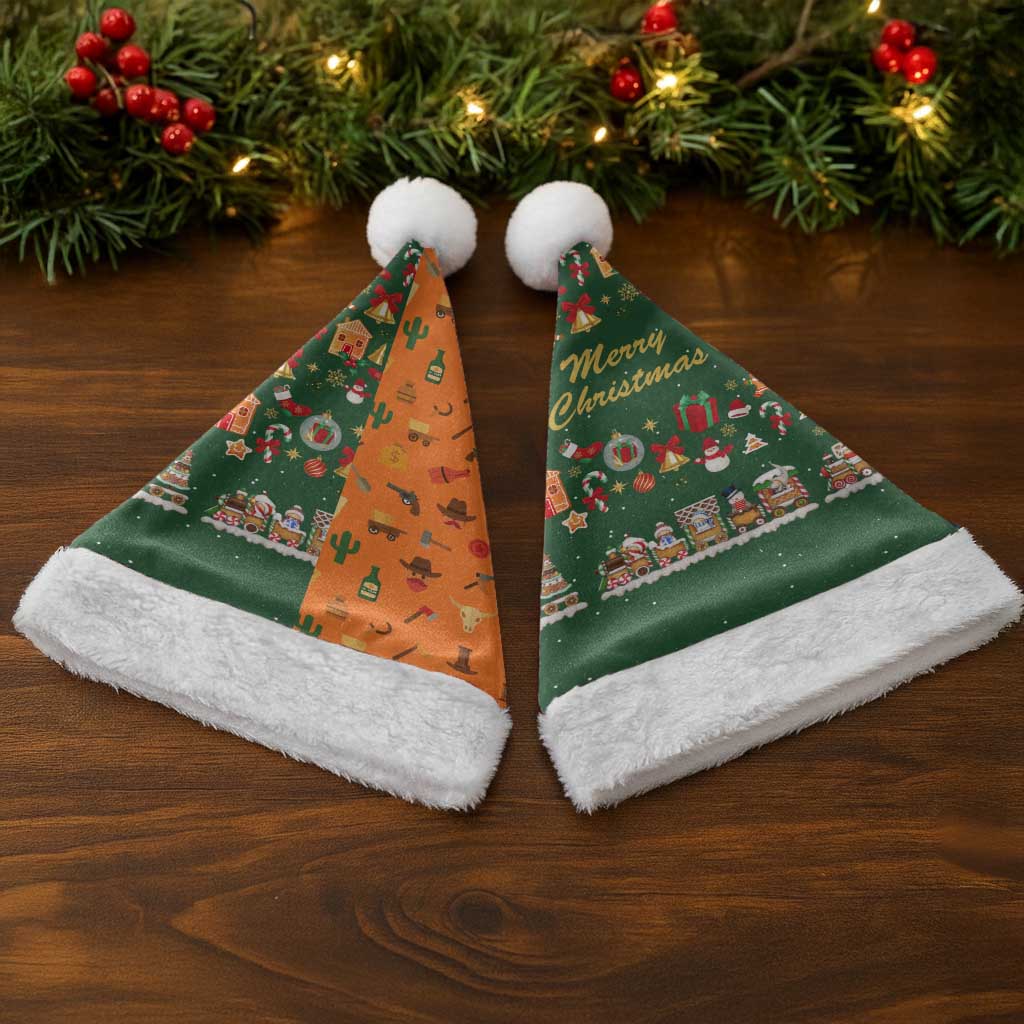 Merry Kiss My Texas Christmas Santa Hat Xmas Holiday Patterns - Wonder Print Shop