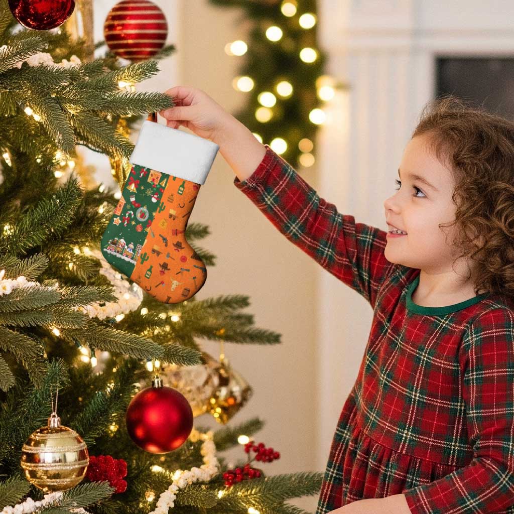 Merry Kiss My Texas Christmas Stocking Xmas Holiday Patterns - Wonder Print Shop