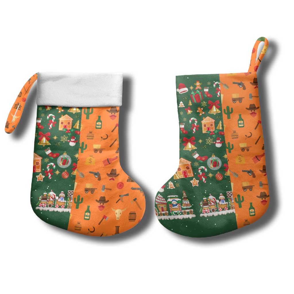 Merry Kiss My Texas Christmas Stocking Xmas Holiday Patterns - Wonder Print Shop