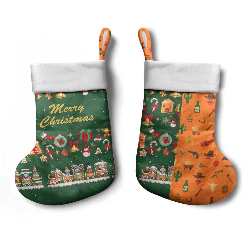Merry Kiss My Texas Christmas Stocking Xmas Holiday Patterns - Wonder Print Shop