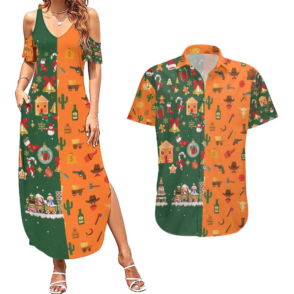 Merry Kiss My Texas Christmas Couples Matching Summer Maxi Dress and Hawaiian Shirt Xmas Holiday Patterns - Wonder Print Shop