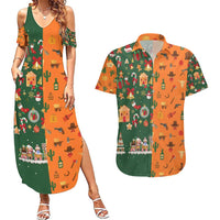 Merry Kiss My Texas Christmas Couples Matching Summer Maxi Dress and Hawaiian Shirt Xmas Holiday Patterns - Wonder Print Shop