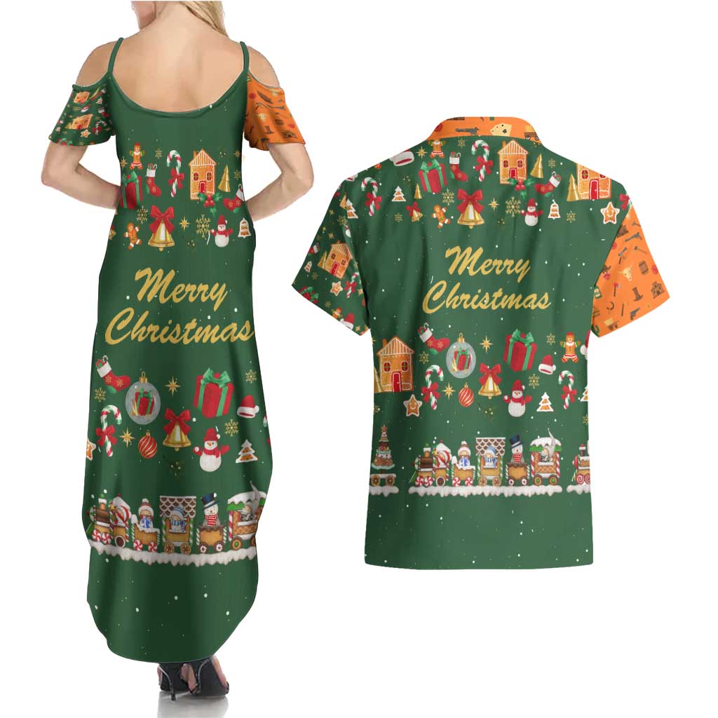 Merry Kiss My Texas Christmas Couples Matching Summer Maxi Dress and Hawaiian Shirt Xmas Holiday Patterns - Wonder Print Shop