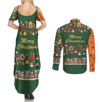 Merry Kiss My Texas Christmas Couples Matching Summer Maxi Dress and Long Sleeve Button Shirt Xmas Holiday Patterns - Wonder Print Shop