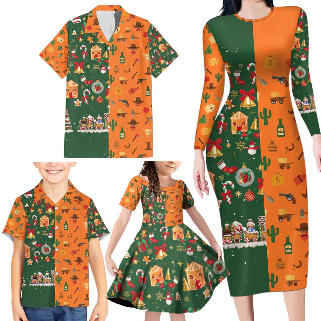 Merry Kiss My Texas Christmas Family Matching Long Sleeve Bodycon Dress and Hawaiian Shirt Xmas Holiday Patterns - Wonder Print Shop