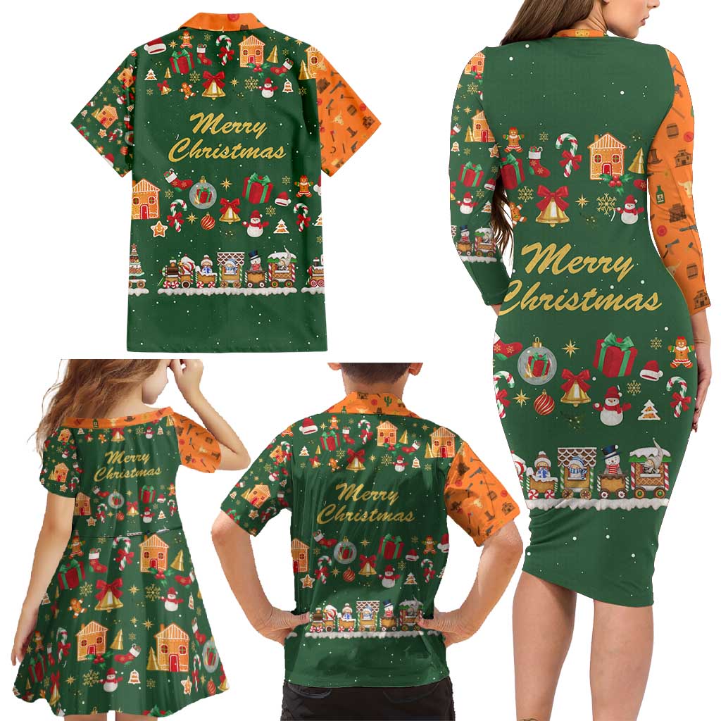 Merry Kiss My Texas Christmas Family Matching Long Sleeve Bodycon Dress and Hawaiian Shirt Xmas Holiday Patterns - Wonder Print Shop