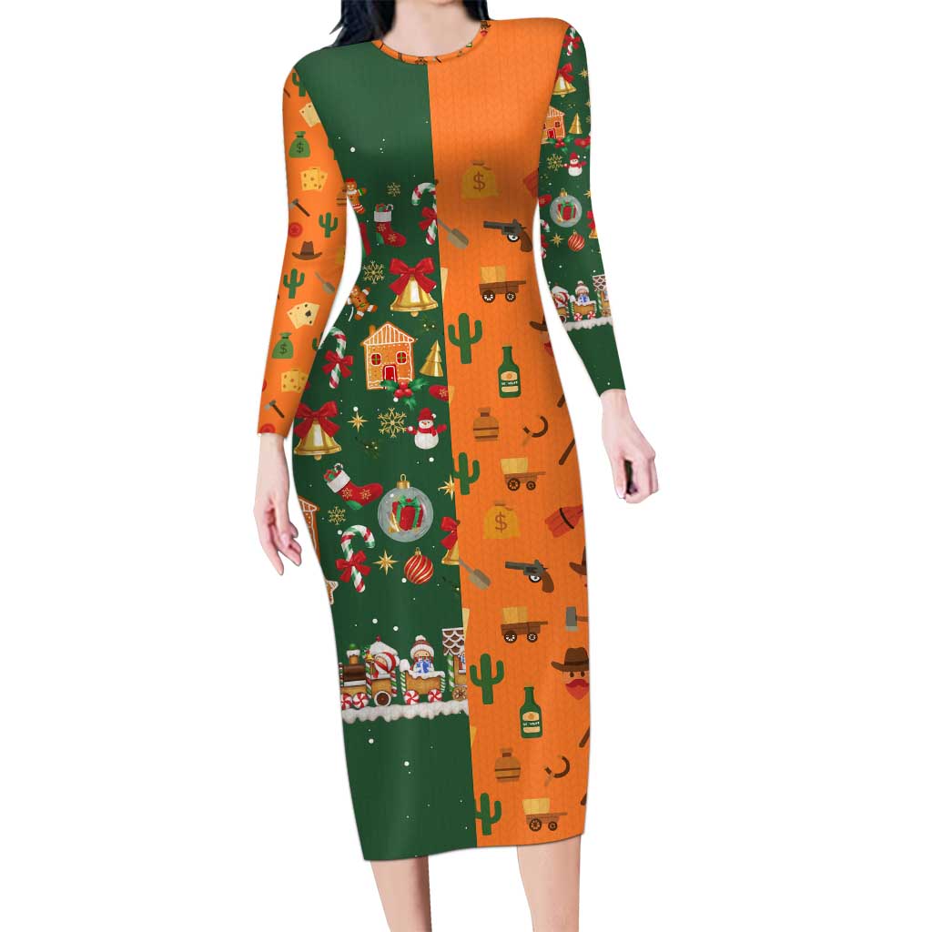 Merry Kiss My Texas Christmas Family Matching Long Sleeve Bodycon Dress and Hawaiian Shirt Xmas Holiday Patterns - Wonder Print Shop