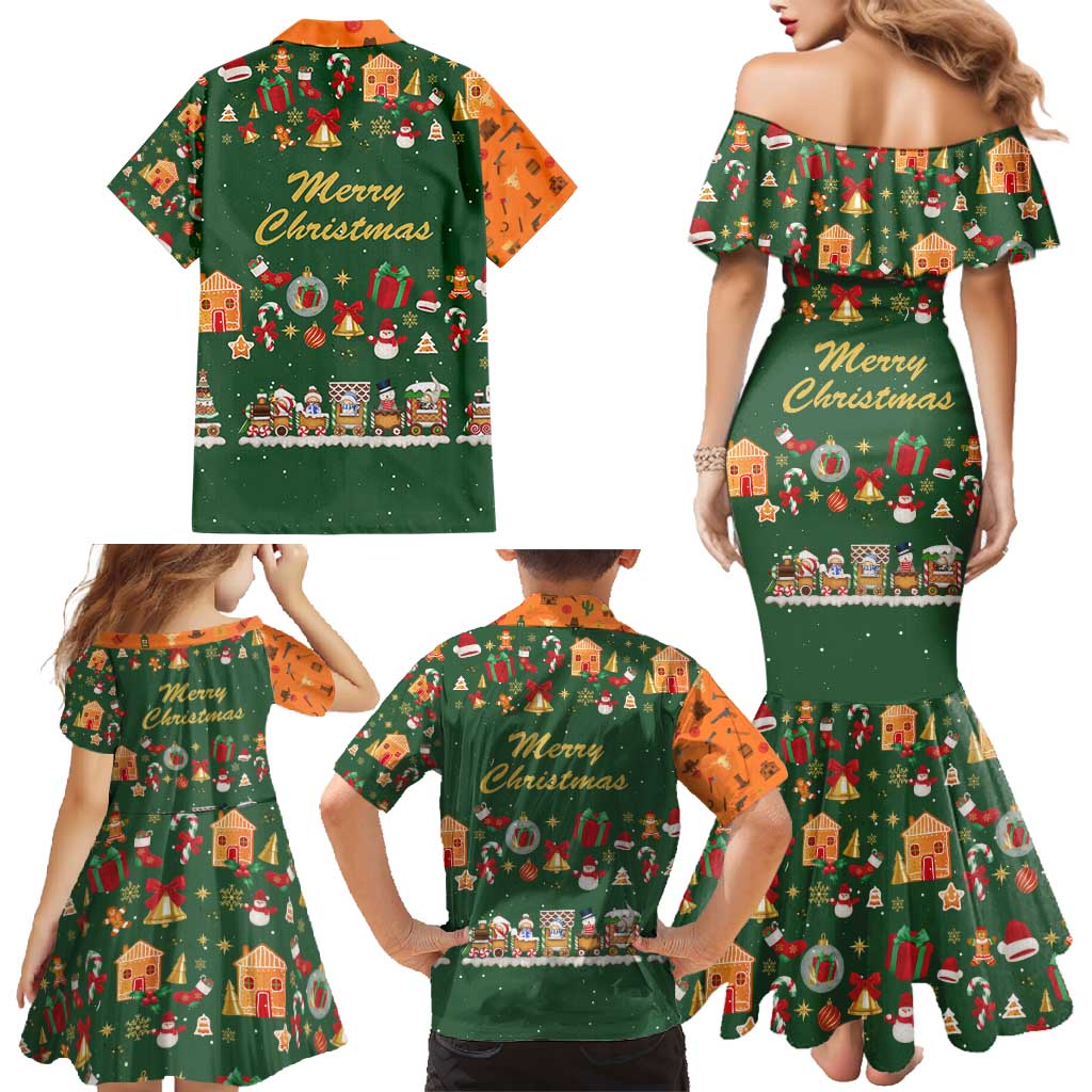 Merry Kiss My Texas Christmas Family Matching Mermaid Dress and Hawaiian Shirt Xmas Holiday Patterns - Wonder Print Shop
