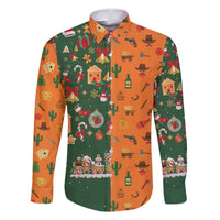 Merry Kiss My Texas Christmas Family Matching Off The Shoulder Long Sleeve Dress and Hawaiian Shirt Xmas Holiday Patterns - Wonder Print Shop
