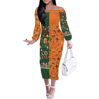 Merry Kiss My Texas Christmas Family Matching Off The Shoulder Long Sleeve Dress and Hawaiian Shirt Xmas Holiday Patterns - Wonder Print Shop