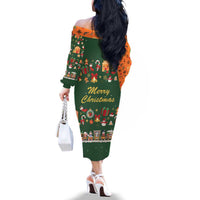 Merry Kiss My Texas Christmas Family Matching Off The Shoulder Long Sleeve Dress and Hawaiian Shirt Xmas Holiday Patterns - Wonder Print Shop