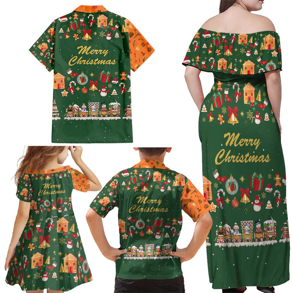 Merry Kiss My Texas Christmas Family Matching Off Shoulder Maxi Dress and Hawaiian Shirt Xmas Holiday Patterns - Wonder Print Shop