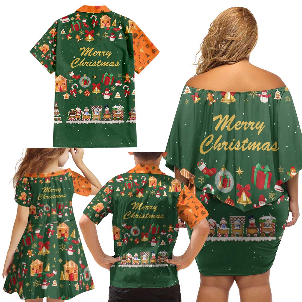 Merry Kiss My Texas Christmas Family Matching Off Shoulder Short Dress and Hawaiian Shirt Xmas Holiday Patterns - Wonder Print Shop