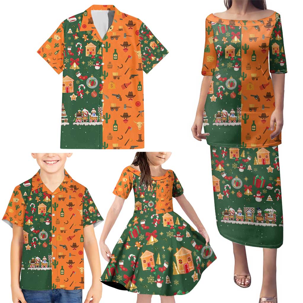 Merry Kiss My Texas Christmas Family Matching Puletasi and Hawaiian Shirt Xmas Holiday Patterns - Wonder Print Shop