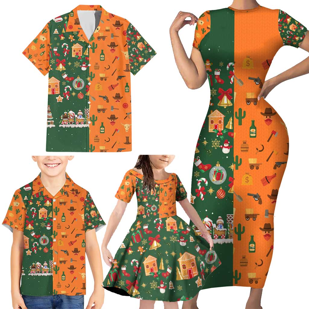 Merry Kiss My Texas Christmas Family Matching Short Sleeve Bodycon Dress and Hawaiian Shirt Xmas Holiday Patterns - Wonder Print Shop