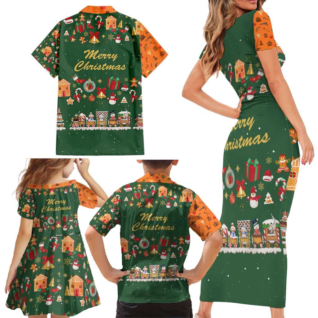 Merry Kiss My Texas Christmas Family Matching Short Sleeve Bodycon Dress and Hawaiian Shirt Xmas Holiday Patterns - Wonder Print Shop