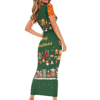 Merry Kiss My Texas Christmas Family Matching Short Sleeve Bodycon Dress and Hawaiian Shirt Xmas Holiday Patterns - Wonder Print Shop