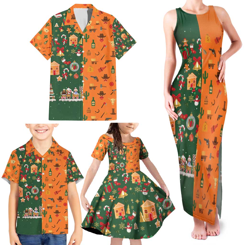 Merry Kiss My Texas Christmas Family Matching Tank Maxi Dress and Hawaiian Shirt Xmas Holiday Patterns - Wonder Print Shop