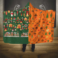 Merry Kiss My Texas Christmas Hooded Blanket Xmas Holiday Patterns - Wonder Print Shop
