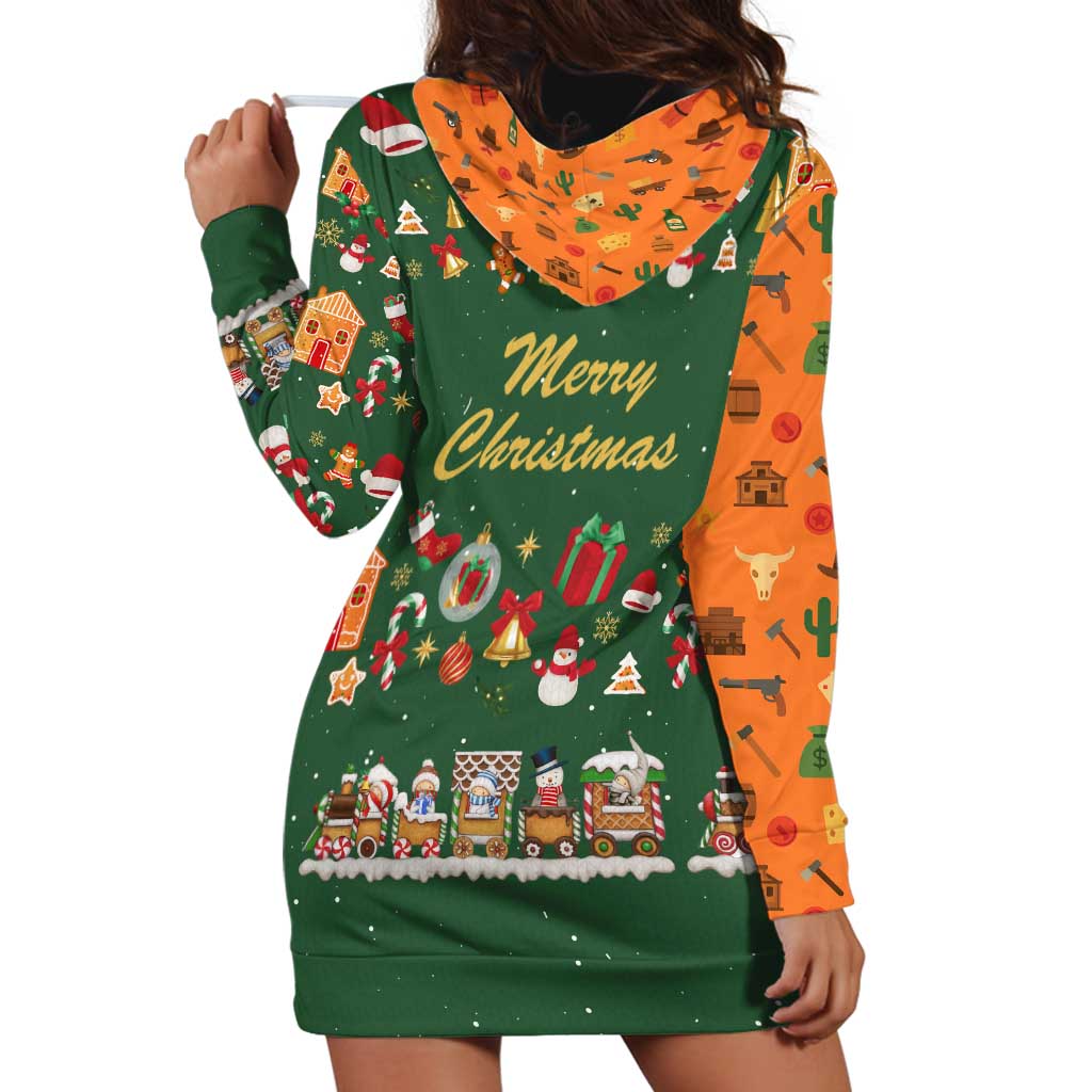 Merry Kiss My Texas Christmas Hoodie Dress Xmas Holiday Patterns - Wonder Print Shop