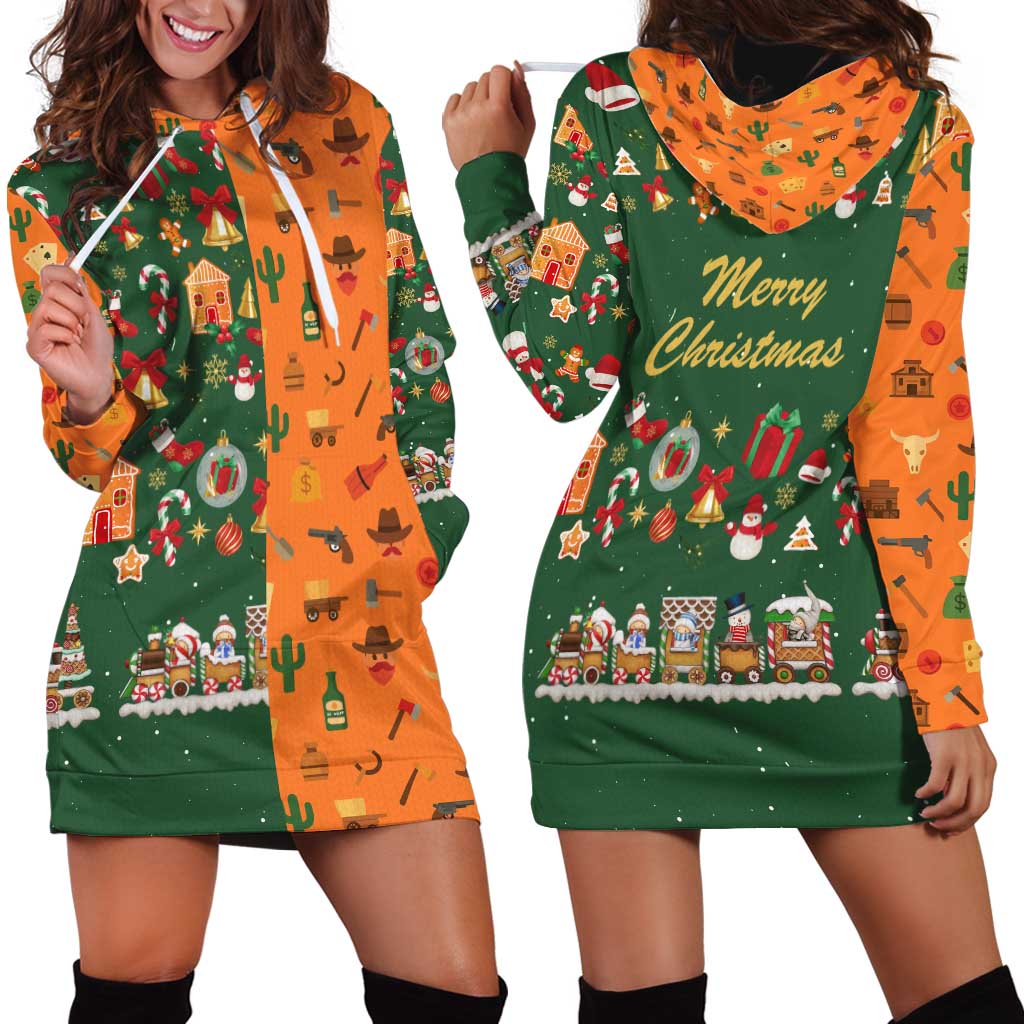 Merry Kiss My Texas Christmas Hoodie Dress Xmas Holiday Patterns - Wonder Print Shop